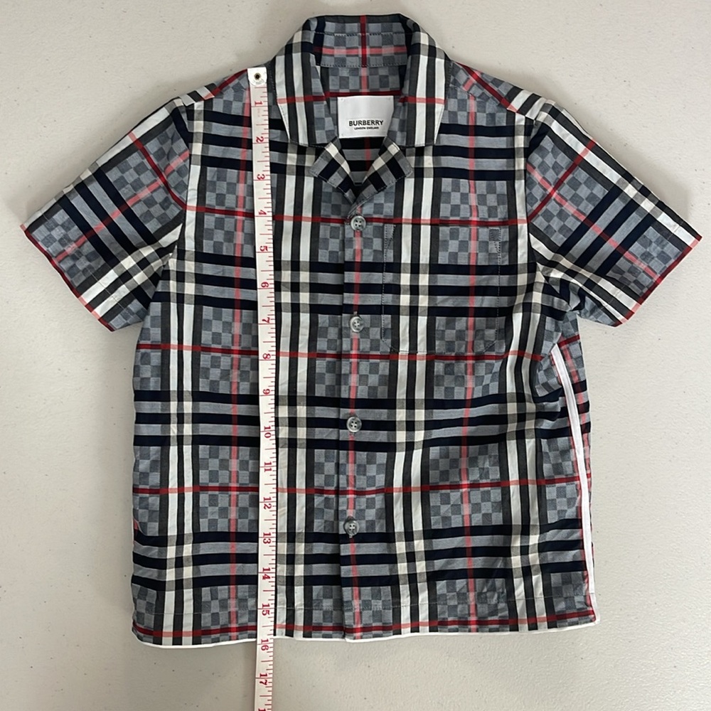 Burberry Toddler Boy Button-Up Shirt Plaid Check Collared 3T - Like New - Picture 8 of 12